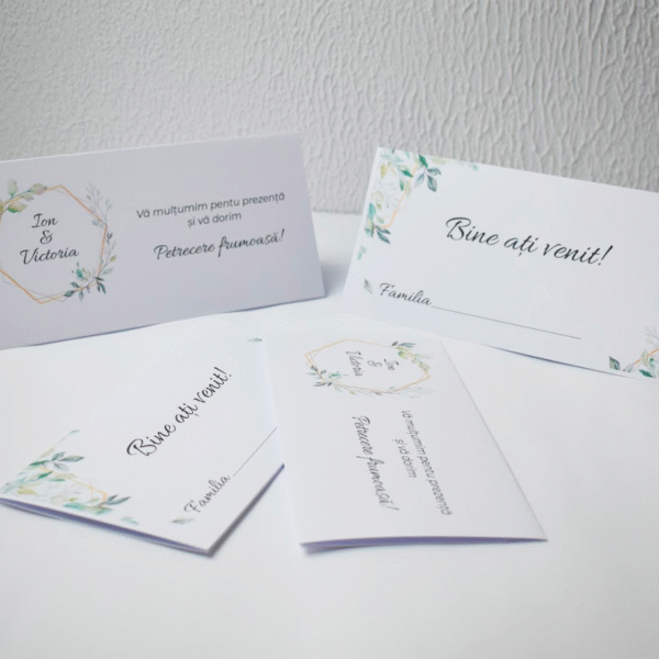 Plicuri pentru bani la nuntă – ramă și frunze