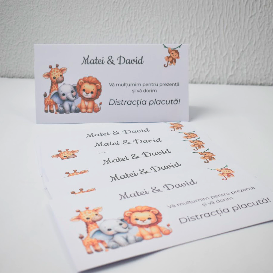 Plicuri vesele cu animăluțe din safari