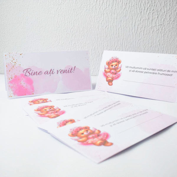 Plic pentru bani cu ursuleț – nuanțe roz