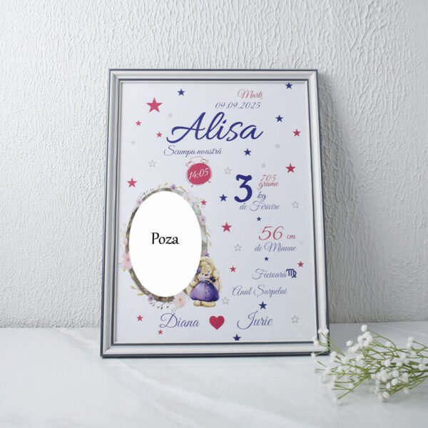 Metrica „Iepuraș cu Steluțe – o poza” - Format A3