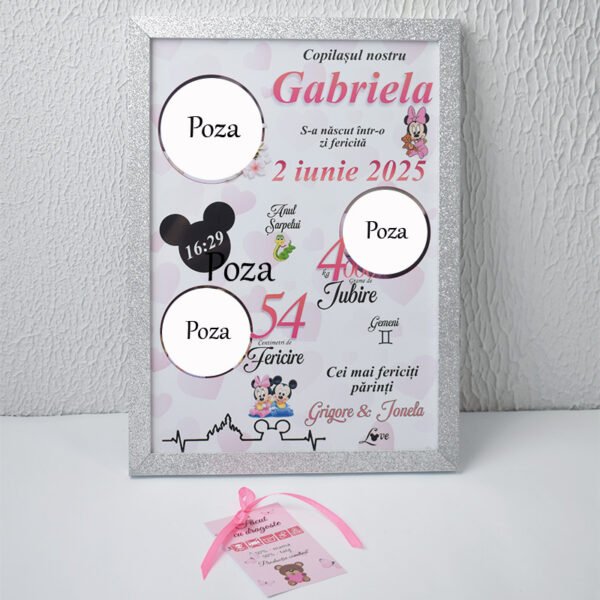 Metrica „Minnie mouse baby cu 3 poze” – Format A4
