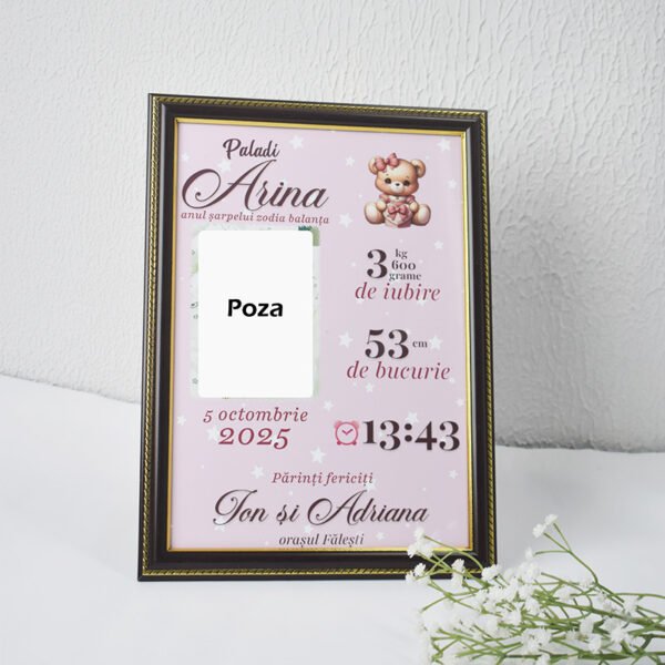 Metrica „Ursuleț – Prietenul Cel Mai Drag cu o poza” - Format A4
