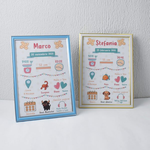 Metrica „Fluturași” – Format A4 Set promoțional