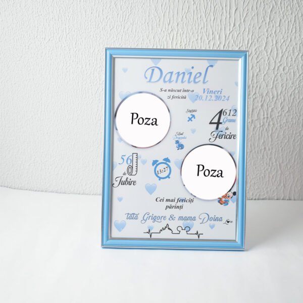 Metrica „Miky mouse baby cu 2 poze” – Format A4