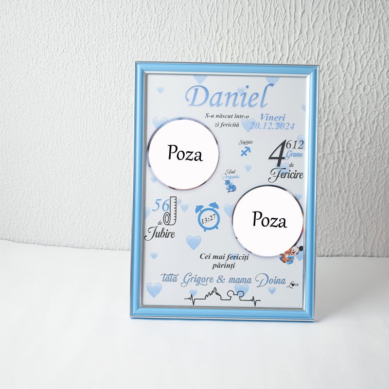 Metrica „Miky mouse baby cu 2 poze” – Format A4