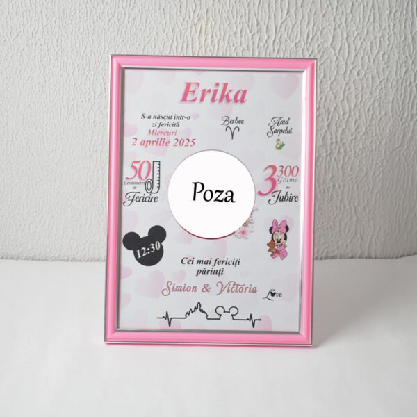 Metrica „Minnie mouse baby cu 1poza” – Format A4
