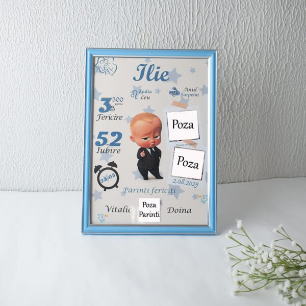 Metrica „Baby Boss cu 3 poze” – Format A4