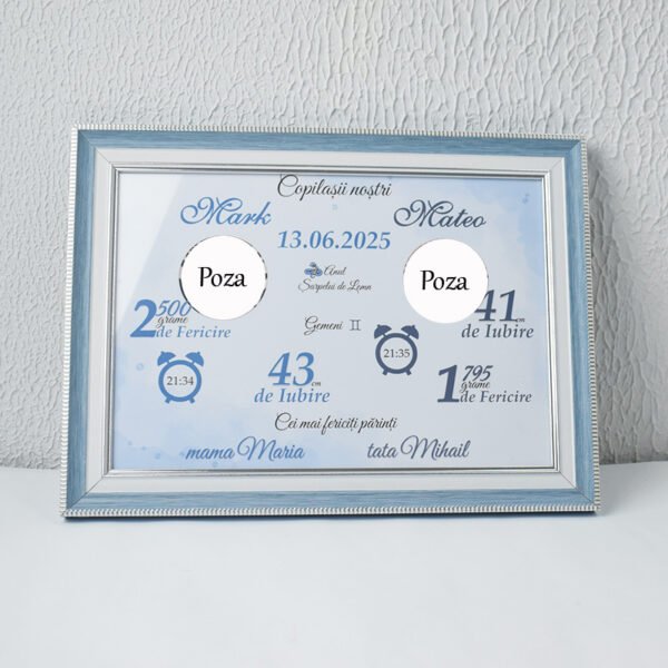 Metrica „Doi Frați cu 2 poze” – Format A4