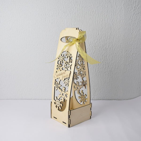 Cutii pentru șampanie sau vin cu fulgi și elemente decorative