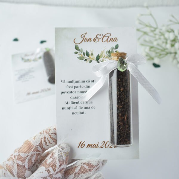Mărturii pentru evenimente – Sticluțe cu ceai aromat