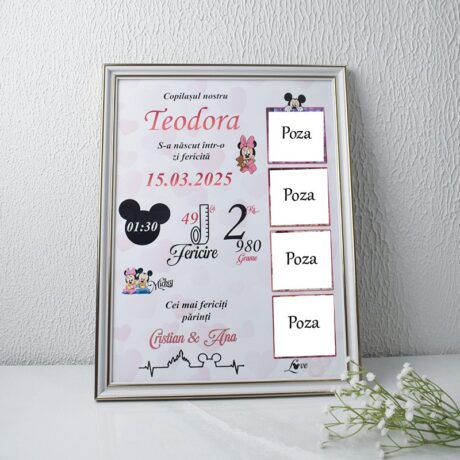 Metrica „Minnie Mouse cu 4poze” - Format A3