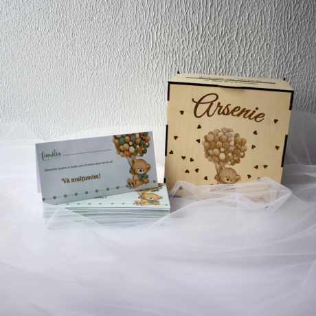 Cutie pentru Plicuri din Placaj Natural – Pușculiță Personalizată