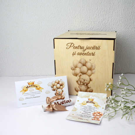 Cutie pentru Plicuri din Placaj Natural – Pușculiță Personalizată